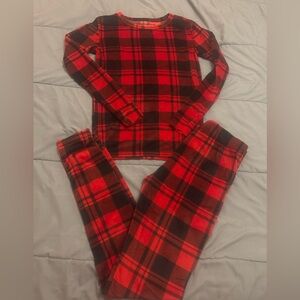 Plaid Kids Pajamas - Red and Black